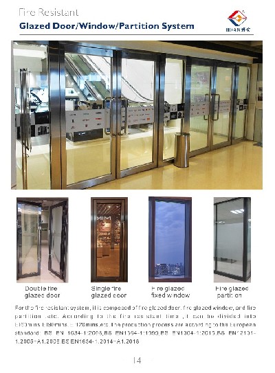 Fire Resistant Glazed Door/Window/Partition System